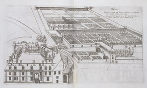 封闭式花园和Chateau de Gaillon地图，来自法国最美丽的巴斯克人，出版于1570年代